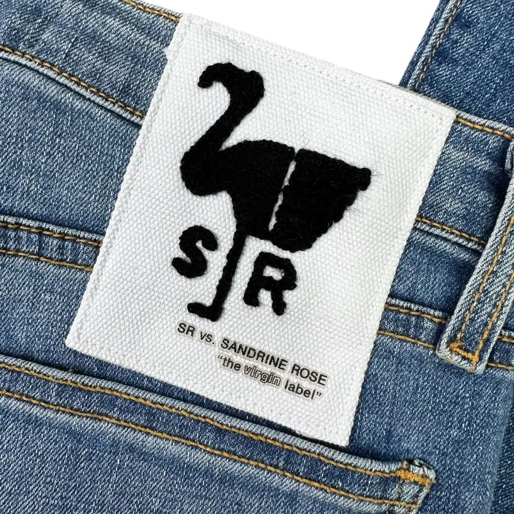 SR vs Sandrine Rose x Free People Blue Indigo Flare Jeans - Size 30 - Picture 6 of 7